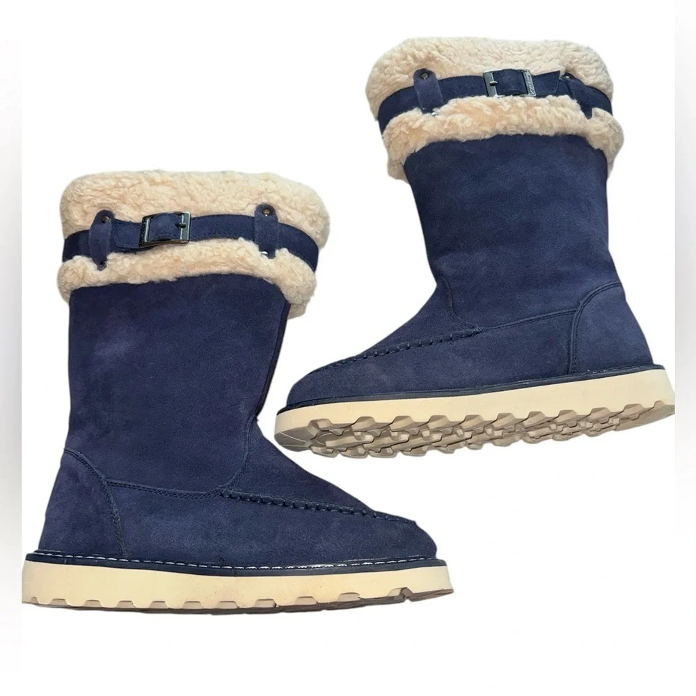 BEARPAW  Blue Suede Boots size 7